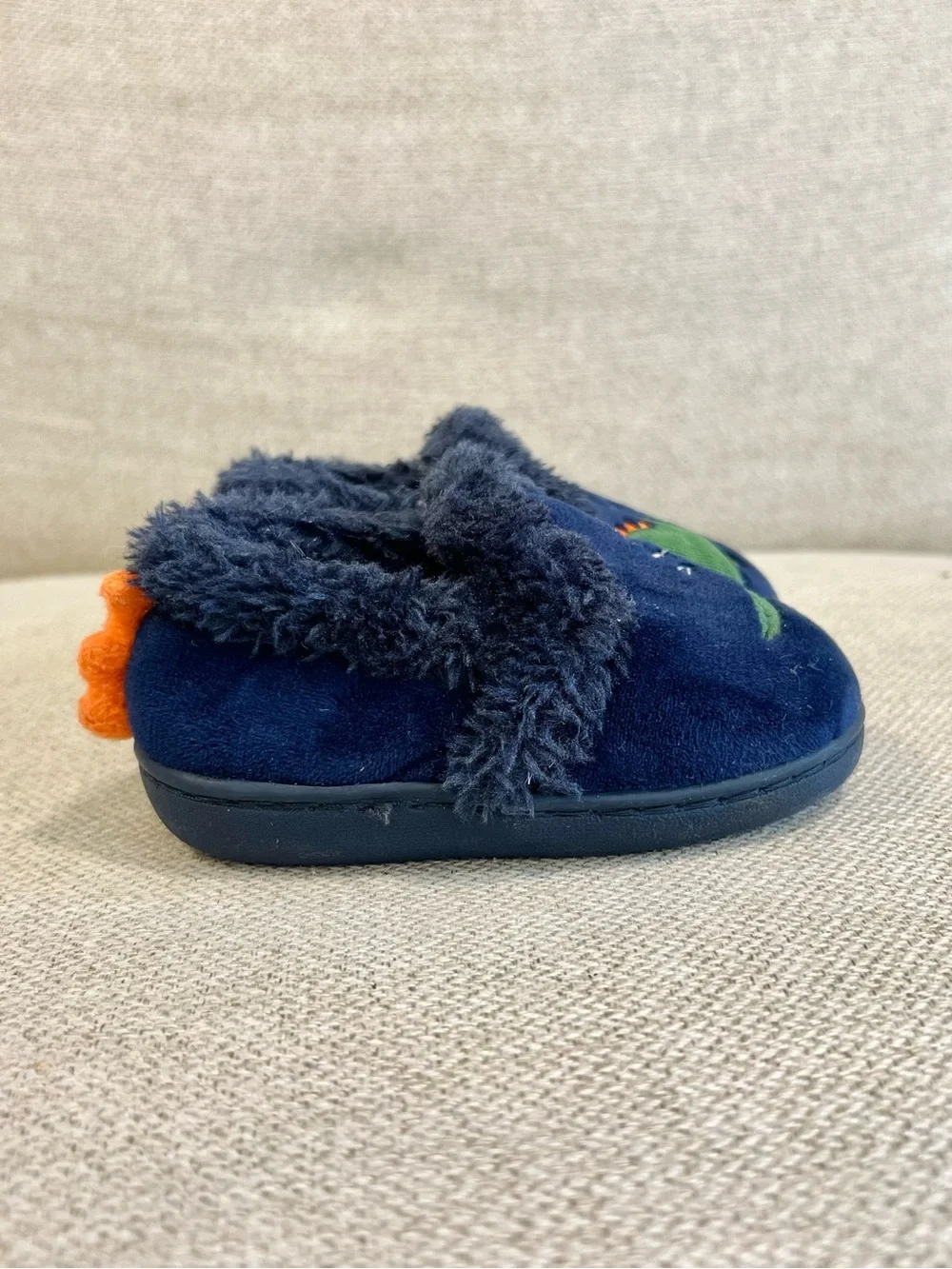 Wonder Nation Dino Snores Fuzzy Slippers Toddler Size 5-6 GUC
